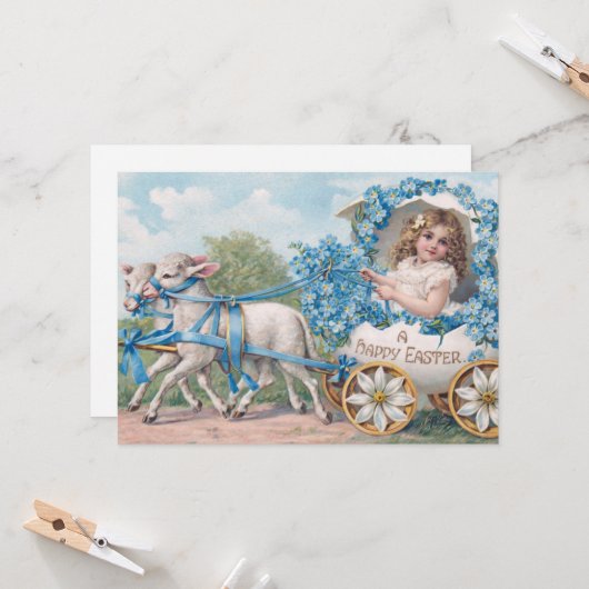 Easter egg carriage ride with lambs カード (正面/裏面インサイチュ)