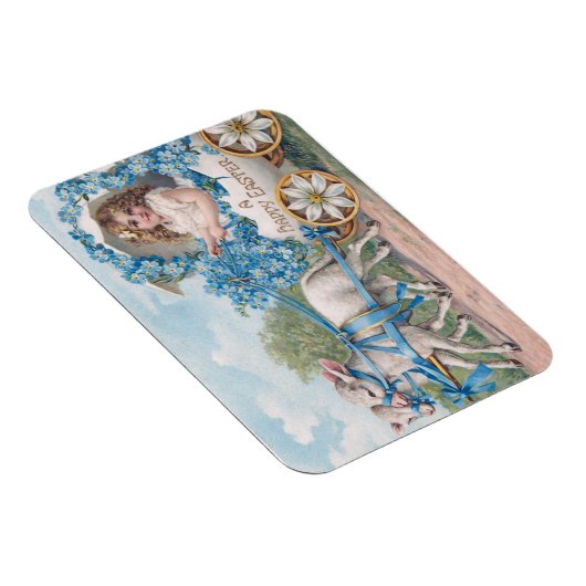 Easter egg carriage ride with lambs マグネット (右側)