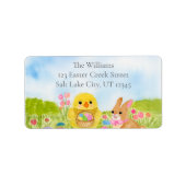  Easter Egg Chick Easter Bunny Party ラベル (正面)