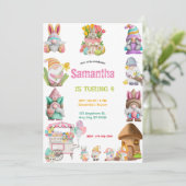 Easter Egg Gnomes Birthday girls  招待状 (スタンド正面)