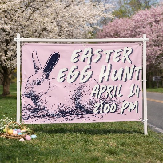 Easter Egg Hunt Banner - Easter Bunny 横断幕