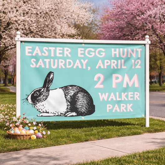 Easter Egg Hunt Banner - Easter Bunny 横断幕