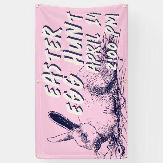 Easter Egg Hunt Banner - Easter Bunny 横断幕 (縦)