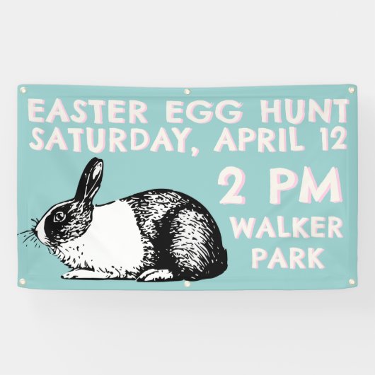 Easter Egg Hunt Banner - Easter Bunny 横断幕 (横)
