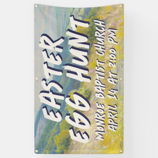 Easter Egg Hunt Banner - Pastel Landscape 横断幕 (縦)