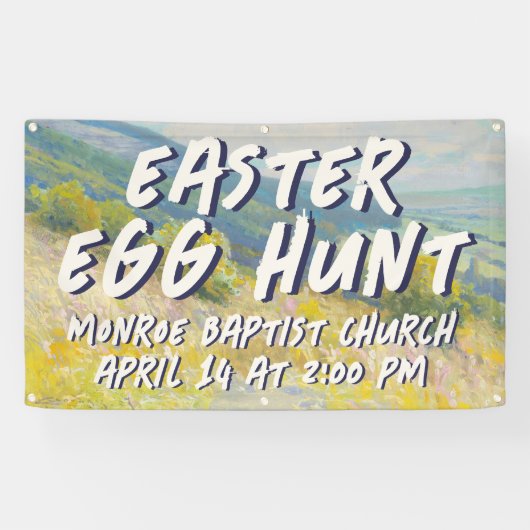 Easter Egg Hunt Banner - Pastel Landscape 横断幕 (横)