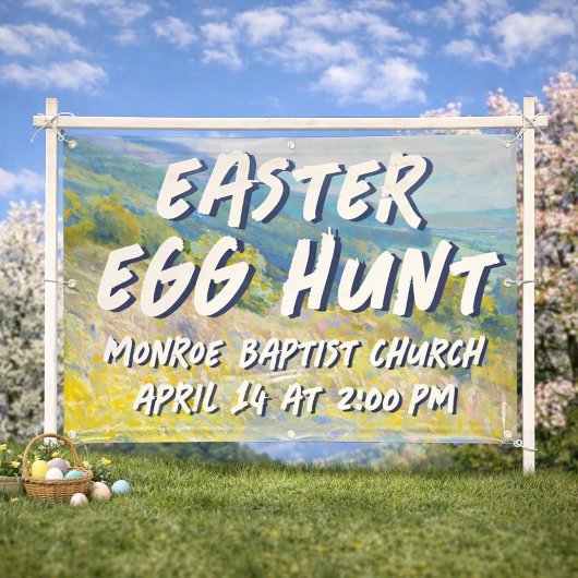 Easter Egg Hunt Banner - Pastel Landscape  横断幕
