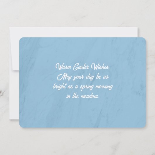 Easter Egg Hunt Brunch Hop on Over Bunny blue - 招待状 (裏面)