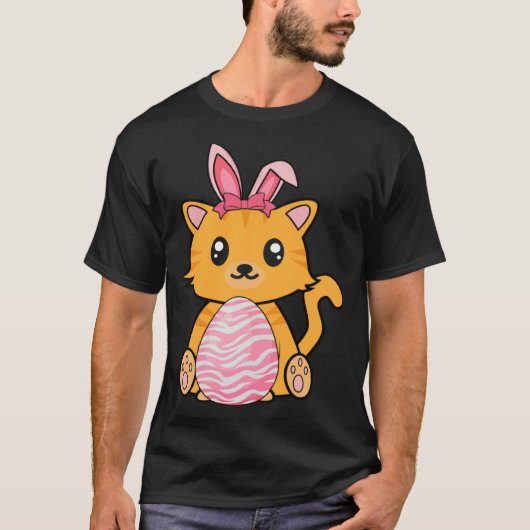 Easter Egg Hunt Bunny Ear Cat Easter Day 2023 Tシャツ (正面)