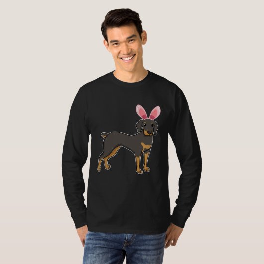 Easter Egg Hunt Bunny Ear Doberman Easter Day 2023 Tシャツ (正面フル)
