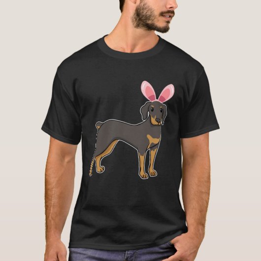 Easter Egg Hunt Bunny Ear Doberman Easter Day 2023 Tシャツ (正面)