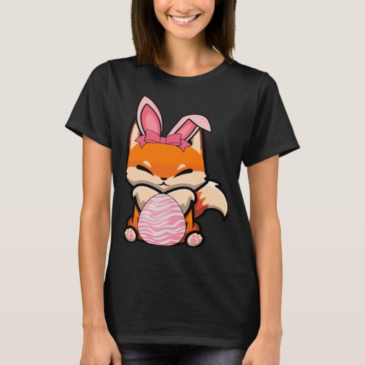 Easter Egg Hunt Bunny Ear Fox Easter Day 2023 Tシャツ (正面)