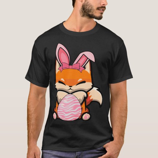 Easter Egg Hunt Bunny Ear Fox Easter Day 2023 Tシャツ (正面)