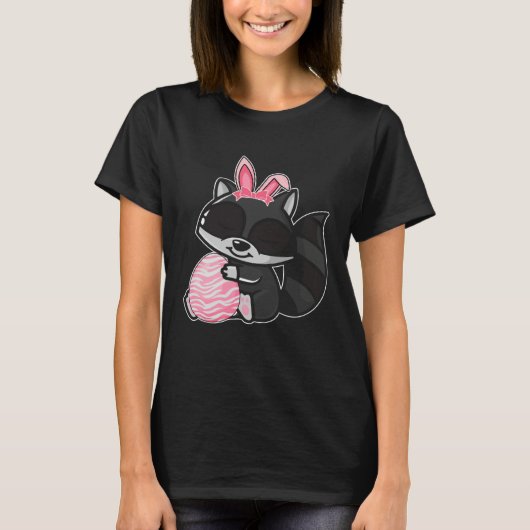 Easter Egg Hunt Bunny Ear Raccoon Easter Day 2023 Tシャツ (正面)