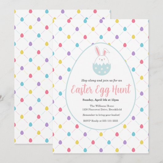 Easter Egg Hunt Customizable Invitation 招待状 (正面/裏面)