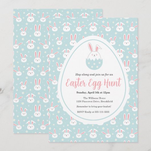 Easter Egg Hunt Customizable Invitation 招待状 (正面/裏面)