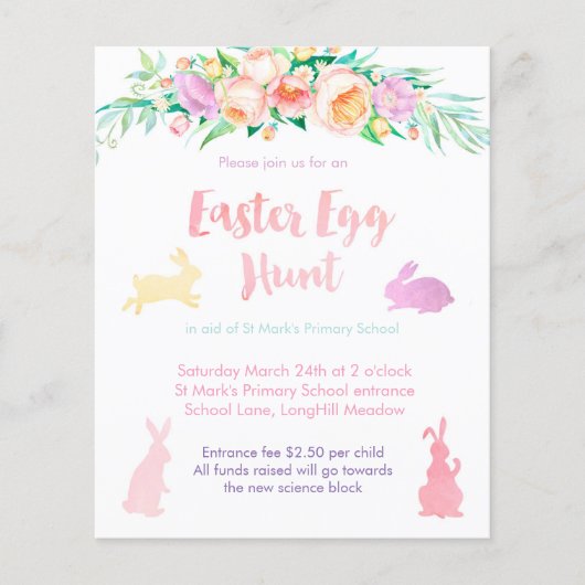 Easter Egg hunt flyers for charity event チラシ (正面)
