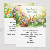Easter Egg Hunt Invitation – Spring Easter Party 招待状 (正面/裏面)