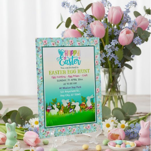 Easter Egg Hunt, Kids Easter Celebration Party 招待状