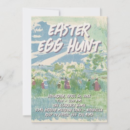 Easter Egg Hunt Party Invitations 招待状 (正面)