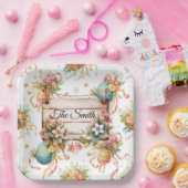 Easter Egg Hunt Party with Family Name ペーパープレート (パーティー)