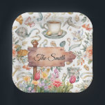 Easter Egg Hunt Party with Family Name ペーパープレート<br><div class="desc">Make your Easter celebration extra special with these personalized paper plates featuring beautifully decorated watercolor Easter eggs. Designed with a soft pastel palette and elegant spring style, these plates can be customized with your family name, creating a warm and memorable touch for your gathering. Perfect for Easter egg hunts, brunch...</div>