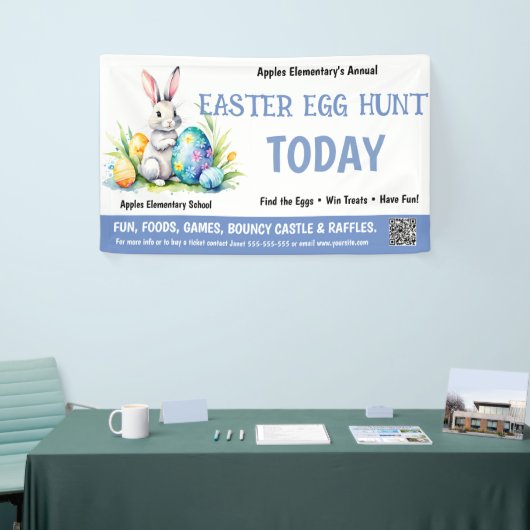 EASTER EGG HUNT PTO PTA Church Banner 横断幕 (トレードショー)