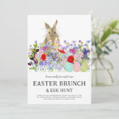 Easter Egg Hunt Spring Brunch Cute Bunny Floral 招待状 (スタンド正面)