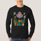 Easter Egg Hunt Vibes Peace Sign Retro Groovy Men  Tシャツ (正面)