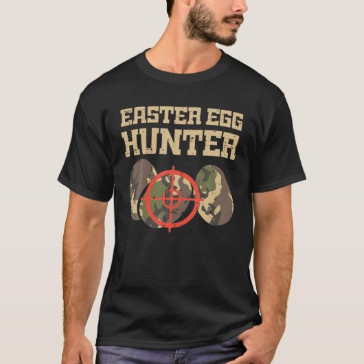 Easter Egg Hunter Camo Funny Hunting Boys Girls Ki Tシャツ (正面)