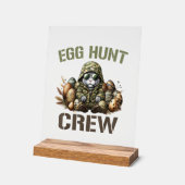 Easter Egg Hunter Crew Camo Hunting Easter Day T-S アクリルサイン (傾斜)