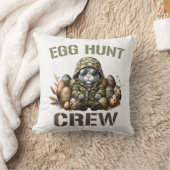 Easter Egg Hunter Crew Camo Hunting Easter Day T-S クッション (ブランケット)