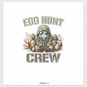 Easter Egg Hunter Crew Camo Hunting Easter Day T-S シール (シート)