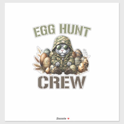 Easter Egg Hunter Crew Camo Hunting Easter Day T-S シール (シート)