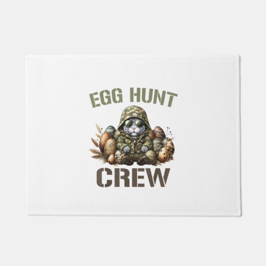 Easter Egg Hunter Crew Camo Hunting Easter Day T-S ドアマット (正面)