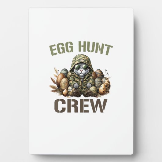 Easter Egg Hunter Crew Camo Hunting Easter Day T-S フォトプラーク (正面)