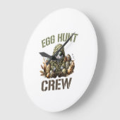 Easter Egg Hunter Crew Camo Hunting Easter Day T-S ラージ壁時計 (傾斜)
