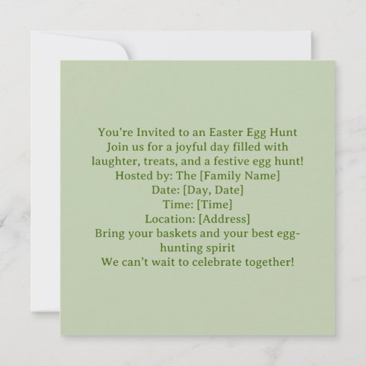 Easter egg hunting 招待状 (裏面)