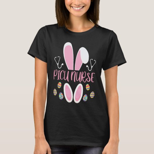 Easter Egg Hunting Rabbit Rn Easter Day Bunny PICU Tシャツ (正面)