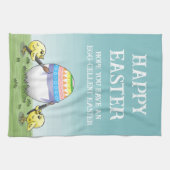Easter egg is painted by the chickens キッチンタオル (横)