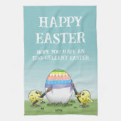 Easter egg is painted by the chickens キッチンタオル (縦)