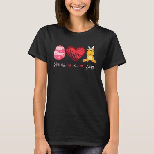 Easter Egg Love Giraffe Bunny Animal Pet  Day Tシャツ (正面)