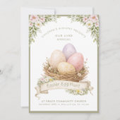 Easter Egg Nest | Easter Egg Hunt 招待状 (正面)