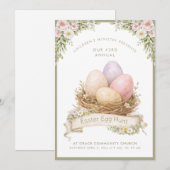 Easter Egg Nest | Easter Egg Hunt 招待状 (正面/裏面)