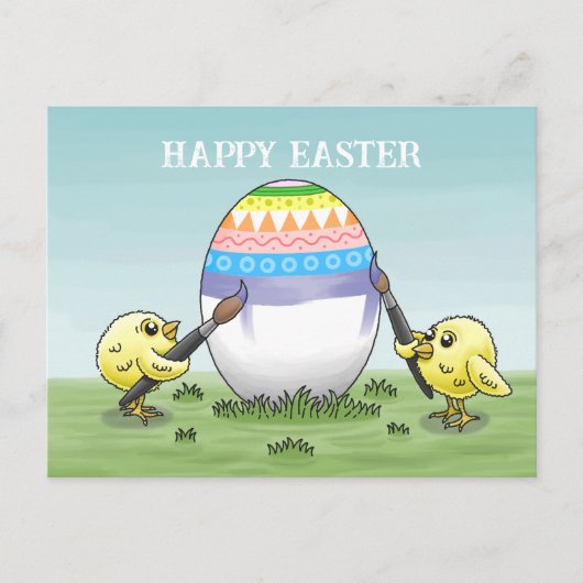Easter egg painted by the chickens シーズンポストカード (正面)
