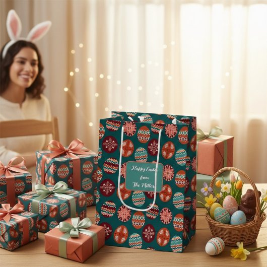 Easter Egg Pattern Medium Gift Bag ミディアムペーパーバッグ