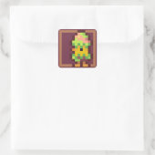 Easter egg Pixelart, Pixel Art スクエアシール (バッグ)