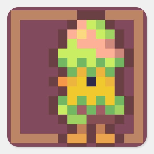 Easter egg Pixelart, Pixel Art スクエアシール (正面)