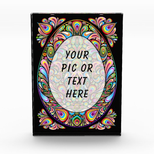 Easter Egg Psychedelic Design フォトブロック (正面)