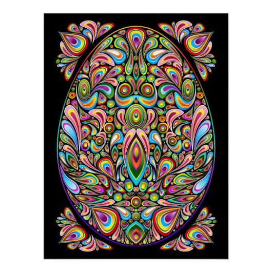 Easter Egg Psychedelic Design ポスター (正面)